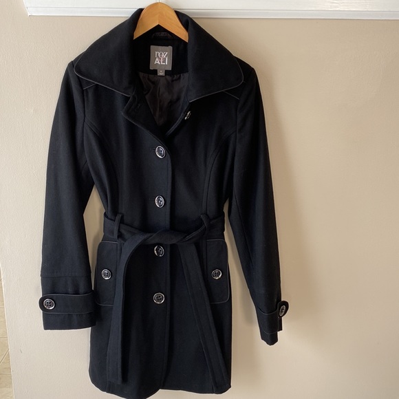 Roz & Ali Jackets & Blazers - Roz & Ali black belted pea coat